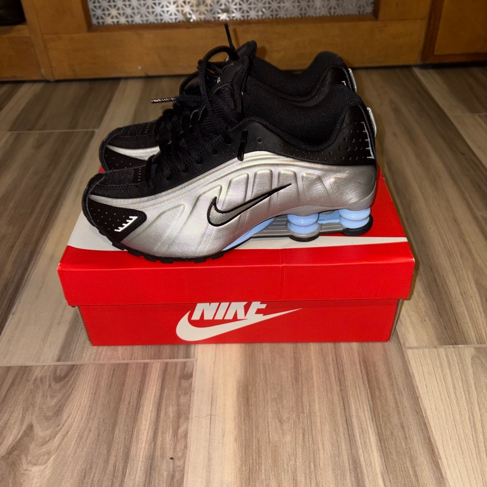 Nike Black and Metallic Silver Running Shoes